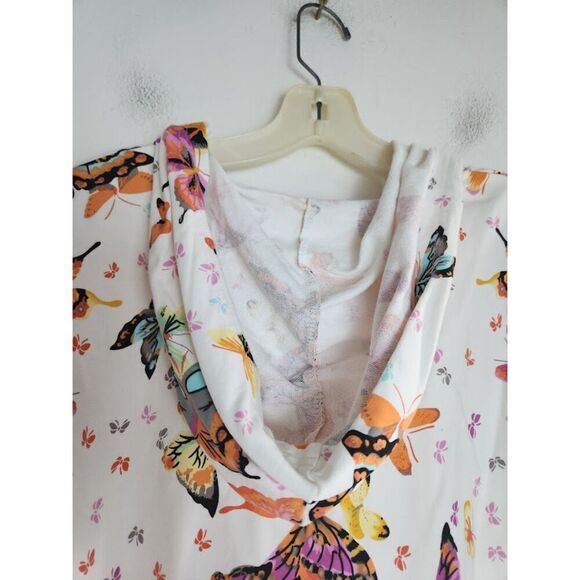 Quacker Factory White Pink Multicolor Butterfly Embroidery Full Zip Hoodie sz 2X - Picture 8 of 9